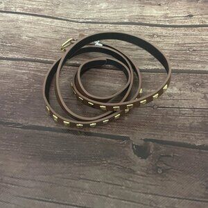 Girl’s Brown And Gold Studded Belt Size 14 Thin